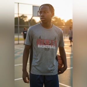 Gray Basketball Graphic Tee